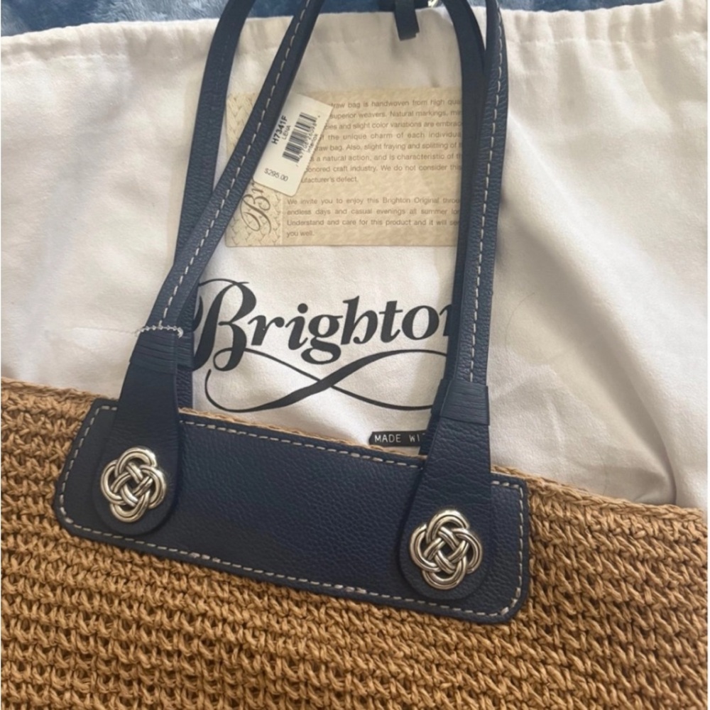 NWOT BRIGHTON Lena Raffia Tote Interlok Celtic Knot Collection - Picture 5 of 5